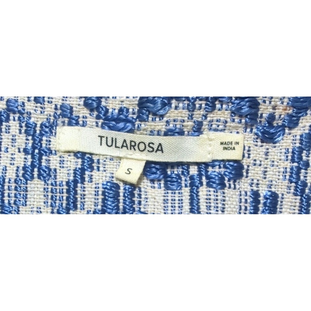 Tularosa Embroidered Yoke Memphis Top Ivory Jersey Knit Elastic Hem Blouson S - Picture 2 of 7